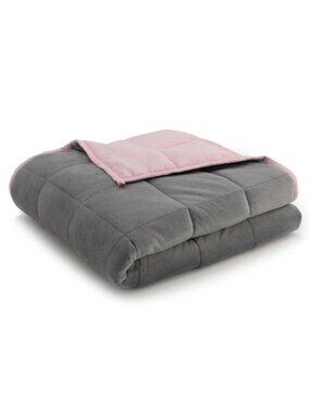 Ella Jayne Home 20lb Reversible Weighted Blanket Grey Microfiber Pink 48" x 72"